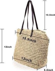 img 1 attached to Handbags Handwoven Natural Summer Shoulder Women's Handbags & Wallets and Totes