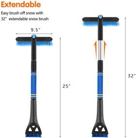 img 2 attached to 🧤 AUPER 32" Extendable Snow Brush and Ice Scraper: Top-Performing Winter Tool for Cars, Trucks, and SUVs!