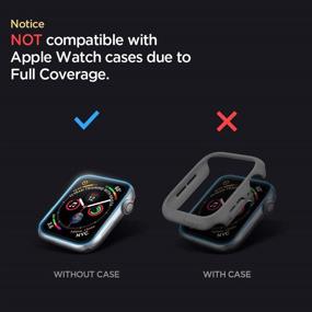 img 1 attached to 📱 Стеклянная пленка Spigen ProFlex EZ FIT 44 мм для Apple Watch 6, SE, 5 и 4 - 2 шт.: максимальная защита для вашего устройства