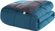 🛌 ultra warm fluffy down duvet - mohap comforter full teal, lightweight premium brushed microfiber, 250gsm, soft and comfortable bicolor turquoise logo