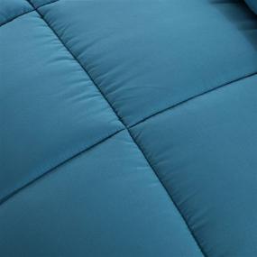 img 3 attached to 🛌 Ультра теплое пушистое пуховое одеяло - Mohap Comforter Full Teal, Легкий премиум бязевый микрофибр, 250 г/м², мягкий и комфортный двуцветный бирюзовый