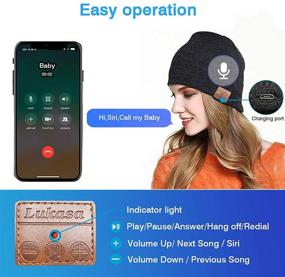 img 1 attached to Stay Warm and Connected with Lukasa Bluetooth Beanie Hat V5.0 - The Ultimate Winter Hat for Outdoor Sports and Running