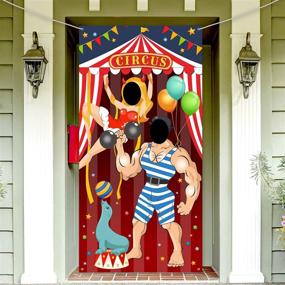 img 2 attached to 🎪 Carnival Circus Party Decoration: Hercules-Themed Fabric Photo Door Banner for Engaging Carnival Game Supplies