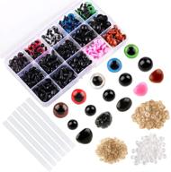 jupean 566-piece colorful plastic safety eyes and noses set for animal stuffed toys - includes 170 plastic safety eyes, 110 safety noses, and 280 washers, ranging from 6mm to 14mm sizes logo