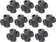 🛠️ home tzh 1/2" 4-way cross fitting connector: industrial vintage style pipe fittings for diy projects, furniture & shelving decoration (qty 10) logo
