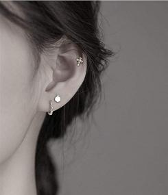 img 2 attached to 🌟 Stylish and Hypoallergenic Minimalist Sterling Cartilage Earrings for Girls: A Perfect Jewelry Choice