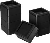 🛋️ utopia bedding pack of 8 furniture and bed risers - durable plastic & anti-slip foam/rubber pad - 2 inch stackable square lifts for sofa, bed, table, chair (black) logo