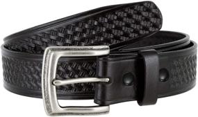 img 3 attached to 👜 Men's Black Basketweave Embossed Genuine Leather Accessories