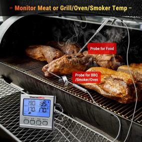 img 2 attached to 🔥 ThermoPro TP-17 Digital Cooking Meat Thermometer with Dual Probes, Large LCD Backlight, Timer Mode - Ideal for Smoker, Kitchen, Oven, BBQ - Silver