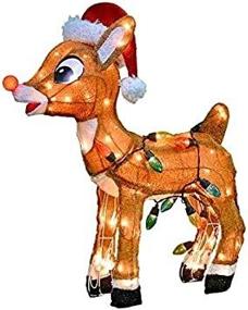 img 1 attached to 🎅 Rudolph the Red Nosed Reindeer Pre-Lit 3D Yard Art Decoration: Illuminate Your Outdoor Holiday Display!