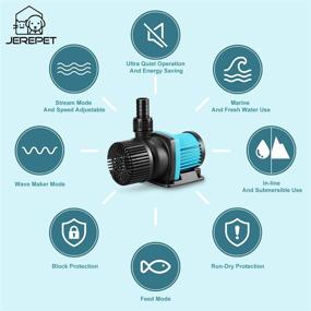 img 3 attached to JEREPET 1850 GPH 55W 16FT Aquarium Water Pump 24V DC with Controller - Submersible & Inline Return Pump for Fish Tank, Aquariums, Fountains, Sump, Hydroponic, Pond - Freshwater and Marine Water Use