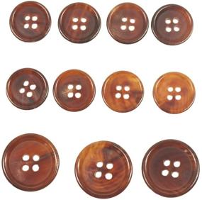 img 2 attached to 🧥 Upgrade Your Blazers and Suits with YaHoGa 11-Piece Light Brown Horn Buttons Set - Genuine Buffalo Horn Suit Buttons for Men