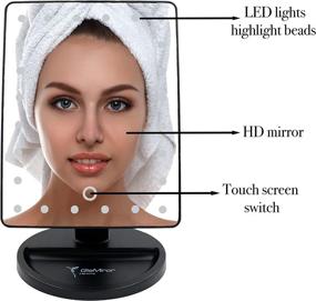 img 3 attached to 💄 Glamiror Lighted Makeup Mirror with LED Lights - Black Vanity Mirror for Makeup, Light Up Mirror for Glamorous Results