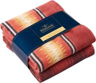 🧶 cozy pendleton thunder basket red throw gift pack - cotton/acrylic blend, one size logo