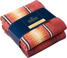 img 4 attached to 🧶 Cozy Pendleton Thunder Basket Red Throw Gift Pack - Cotton/Acrylic Blend, One Size