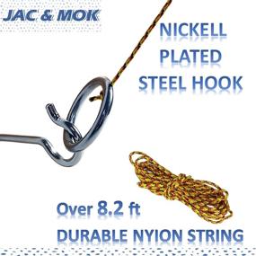 img 2 attached to 🎯 JAC&MOK Outdoor Indoor Games - Hook and Ring Toss Set with Enhanced Hardware, Durable Nylon String - Fun Ring Toss Toys