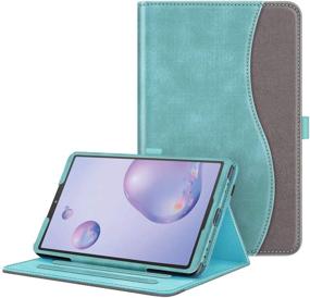 img 4 attached to 📱 Fintie Case for Samsung Galaxy Tab A 8.4 2020 Model SM-T307 - Corner Protection, Multi-Angle Viewing Stand, Turquoise/Brown