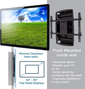 img 3 attached to 📺 Mount-It! Recessed TV Wall Mount: Full Motion In-Wall Bracket for Flush Installation, 28 Inch Extended Arm, Fits Screen Sizes 32-70 inch, Up to 175 lbs