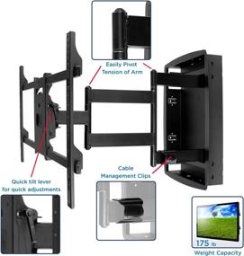 img 2 attached to 📺 Mount-It! Recessed TV Wall Mount: Full Motion In-Wall Bracket for Flush Installation, 28 Inch Extended Arm, Fits Screen Sizes 32-70 inch, Up to 175 lbs