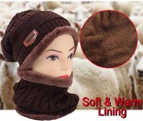 img 1 attached to Kids Winter Hat and Scarf Set with Fleece Lining - T WILKER 2Pcs Cap for 5-14 Year Old Boys Girls