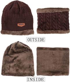 img 2 attached to Kids Winter Hat and Scarf Set with Fleece Lining - T WILKER 2Pcs Cap for 5-14 Year Old Boys Girls