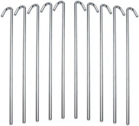 img 4 attached to 🏕️ Heavy Duty Galvanized Steel Tent Garden Stakes - Rust-Free Pegs for Garden Edging, Fence Hooks, Landscape Pins - Ideal for Outdoor Camping, Soil Patio Gardening, Canopies