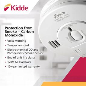 img 3 attached to 🔥 Kidde Hardwired Smoke & Carbon Monoxide Detector with Voice Alert & Battery Backup - Interconnect Combination Alarm