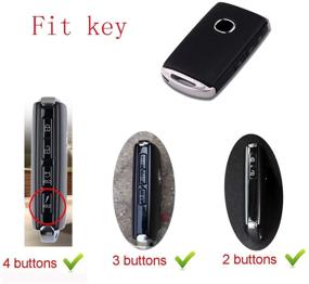 img 3 attached to Royalfox(TM) 2/3/4 Buttons Hard PC Smart Keyless Side Buttons Remote Key Fob Case Cover For 2019-2021 Mazda 3