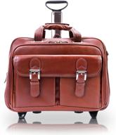 👜 siamod vernazza ceresola napa cashmere leather briefcase - checkpoint-friendly patented detachable wheels, cognac logo