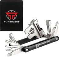 turbulent universal bike multitool - the ultimate 17-in-1 portable kit for bicycles with chain breaker, allen keys, spoke tool, and more - heavy-duty multi-functional bicycle repair tools logo