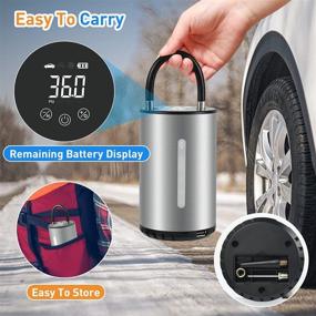 img 1 attached to 🔋 Portable Tire Inflator 150PSI Mini Air Compressor | Electric Pump Rechargeable with 6000mAh Power Bank and Flashlight | For Cars, Motorcycles, Bikes, Balls & Inflatables