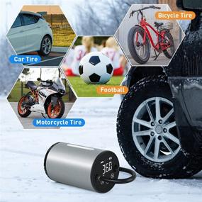 img 2 attached to 🔋 Portable Tire Inflator 150PSI Mini Air Compressor | Electric Pump Rechargeable with 6000mAh Power Bank and Flashlight | For Cars, Motorcycles, Bikes, Balls & Inflatables