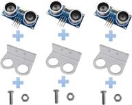 📏 enhance distance sensing with excelity 3pcs ultrasonic module hc-sr04 and mounting bracket logo