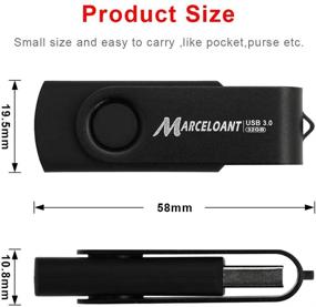 img 1 attached to 🖥️ Запоминающее устройство Marceloant 32GB USB 3.0 - Вращающийся дизайн, черный - Совместимо с ПК/ноутбука/PS4