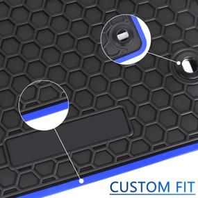 img 3 attached to 🚗 San Auto Car Floor Mats Custom Fit for Toyota C-HR 2018-2021: Black Navy Blue Rubber Liners for All-Weather Protection, Heavy Duty & Odorless