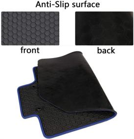 img 2 attached to 🚗 San Auto Car Floor Mats Custom Fit for Toyota C-HR 2018-2021: Black Navy Blue Rubber Liners for All-Weather Protection, Heavy Duty & Odorless