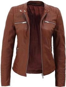img 1 attached to 🧥 Stylish Leather Jacket Women - Authentic Lambskin Womens Jacket with Detachable Hood