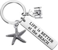 ensianth beach lover's charm bracelet - life is better at the beach jewelry, perfect summer gift logo