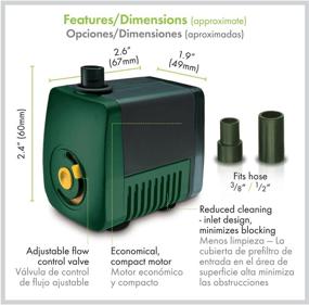 img 1 attached to 🌊 Pennington Aquagarden Universal Fountain Pump: Perfect for Garden Fountains, Water Features, Aquaponics & Hydroponics – 75-150 Gallons, Up to 5’4” Pumping Height