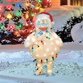 img 2 attached to 🎅 Eye-Catching 32-Inch Pre-Lit Rudolph the Red-Nosed Reindeer Bumble Christmas Yard Decoration with 80 Lights by ProductWorks