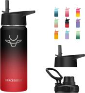 🥤 stacegeele insulated vacuum water bottle: leak-proof stainless steel flask with straw lid for kids - thermos, 18oz (550ml), ice coke логотип