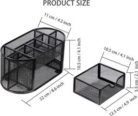 img 3 attached to 🗄️ Multi-Functional Desk Organizer, Wellerly Office Supplies Pen Holder with 8 Compartments, 1 Drawer, and Mesh Storage - Ideal for Office, School, and Home Supplies Organization