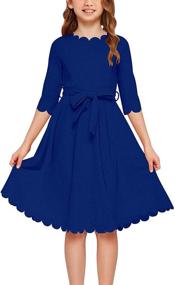 img 4 attached to 👗 Stylish GORLYA Sleeve Scalloped Pockets GOR1031 Girls' Clothing: Find the Perfect Wardrobe Must-Haves!