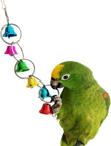 img 1 attached to 🐦 Uheng 3Pack Parrot Toy Activitoys Bells Bird Toy Colorful Chewing Hanging Cage Bite for Macaws African Greys Eclectus Cockatoo Parakeet Cockatiel Conure Lovebird, 10inch" - "Uheng 3-Pack Parrot Toy Activitoys Bells Bird Toy - Colorful Chewing Hanging Cage Bite for Macaws, African Greys, Eclectus, Cockatoo, Parakeet, Cockatiel, Conure, Lovebird - 10 inch