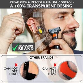 img 2 attached to Beard Shaping Tool for Men with Inbuilt Comb – Transparent Template Comb Templates for Goatee, Mustache, Sideburns, Jaw, Cheek, Neck Line – Symmetric, Curve, and Step Cut Styling