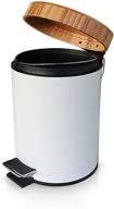 🗑️ vorzavarri 3l/0.8 gallon metal trash can with bamboo lid and foot pedal - ideal for bathroom, kitchen, home office logo