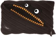 🖋️ black zipit grillz large pencil case, stores 60 pens, washable, composed of a single long zipper! logo