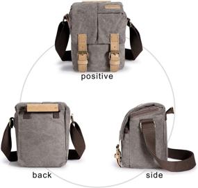 img 1 attached to Versatile & Stylish S-ZONE Water Resistant Camera Messenger Bag with Canvas & Leather Trim