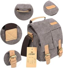 img 3 attached to Versatile & Stylish S-ZONE Water Resistant Camera Messenger Bag with Canvas & Leather Trim