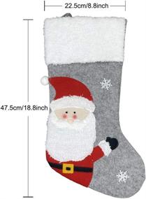 img 3 attached to 🧦 Christmas Stocking Set: 18" Large Xmas Stockings Decorations for Family Holiday Décor - Santa, Snowman, Reindeer Characters